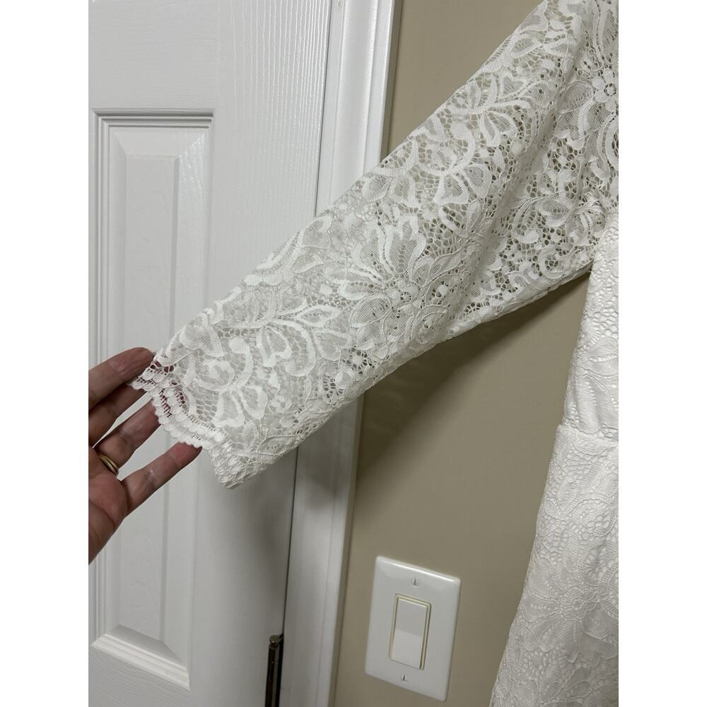 Torrid Ever After Something Blue Tag Ivory Lace Tea-Length Wedding Dress Size 12 - Picture 3 of 13